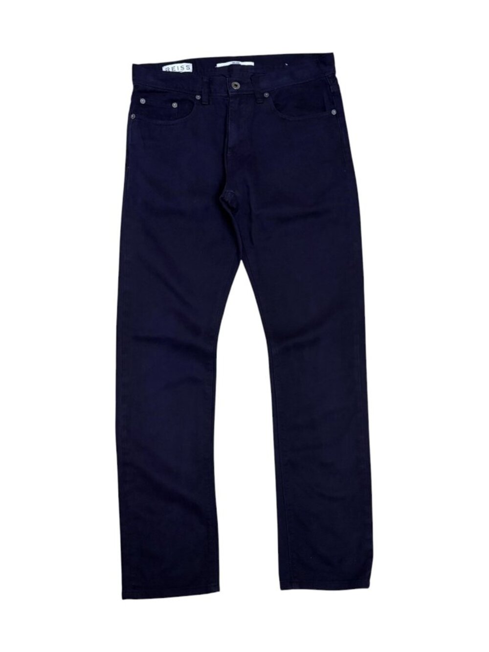 REISS Casual Pants Jeans Luxury Designer Navy Blue DRAKE Skinny Trousers Mens 30